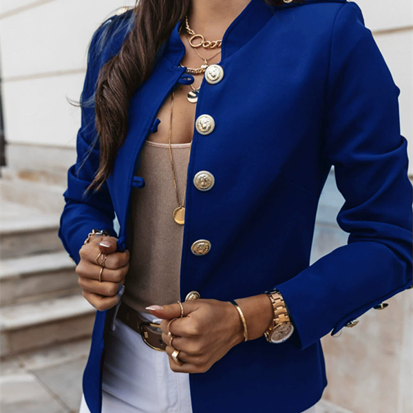 1PC   Women's Blazers Long-sleeved Suit Tops Fashion Slim Buttons Casual Sblazer Street Office Coats for Female