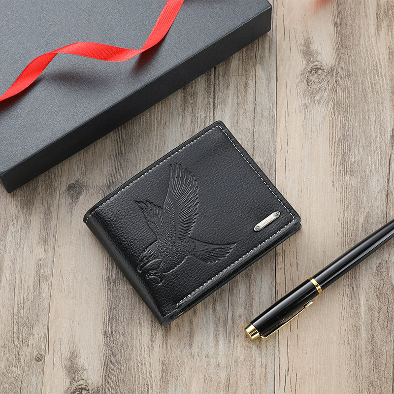 1PC   2025 New Male Money Clip Card Bag Retro Business Leisure Large Capacity Short Clip