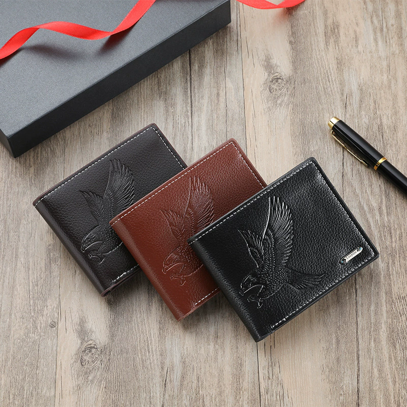 1PC   2025 New Male Money Clip Card Bag Retro Business Leisure Large Capacity Short Clip