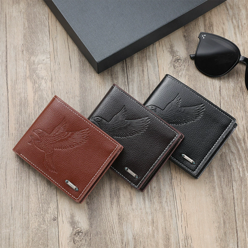 1PC   2025 New Male Money Clip Card Bag Retro Business Leisure Large Capacity Short Clip