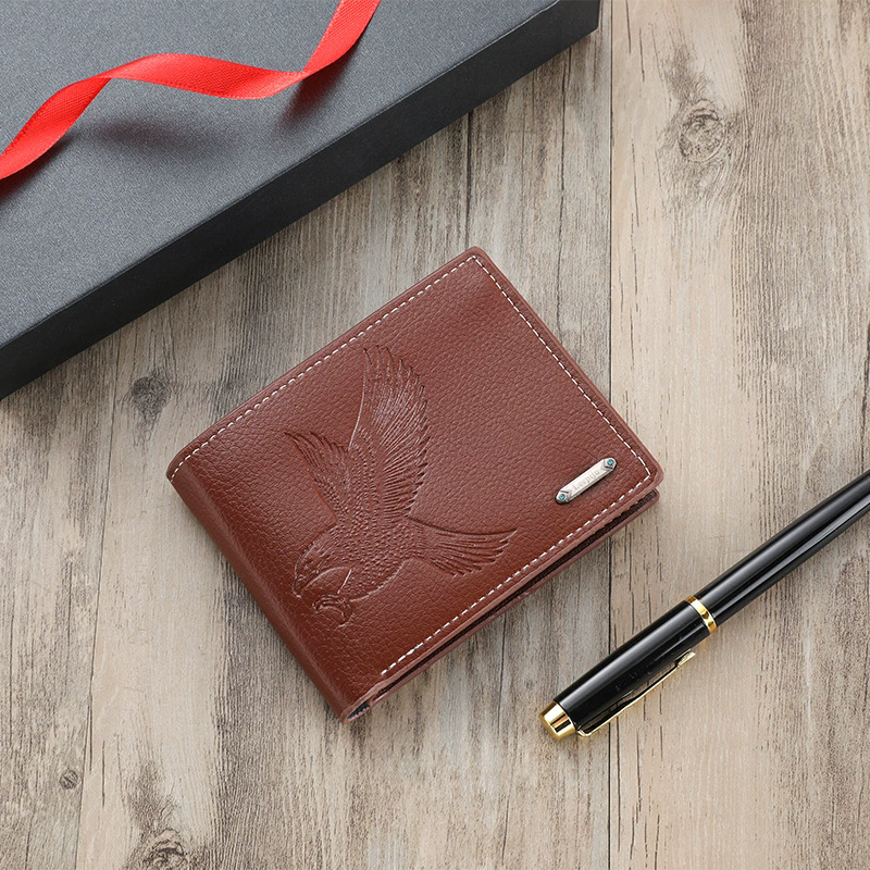 1PC   2025 New Male Money Clip Card Bag Retro Business Leisure Large Capacity Short Clip