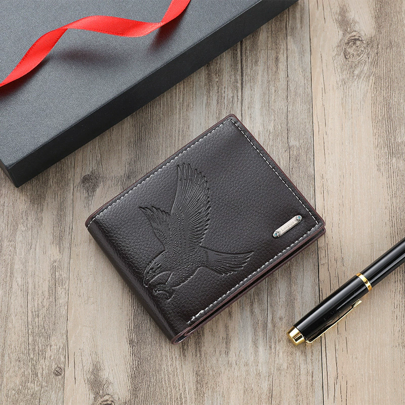 1PC   2025 New Male Money Clip Card Bag Retro Business Leisure Large Capacity Short Clip