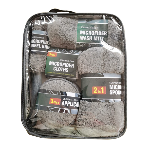 9PCS/Set  Car Detailing Brushes Set Cleaning Kits Microfiber Towels Blush Sponge Drill Brush Cars Dirt Dust Wheel Cleaning Tools