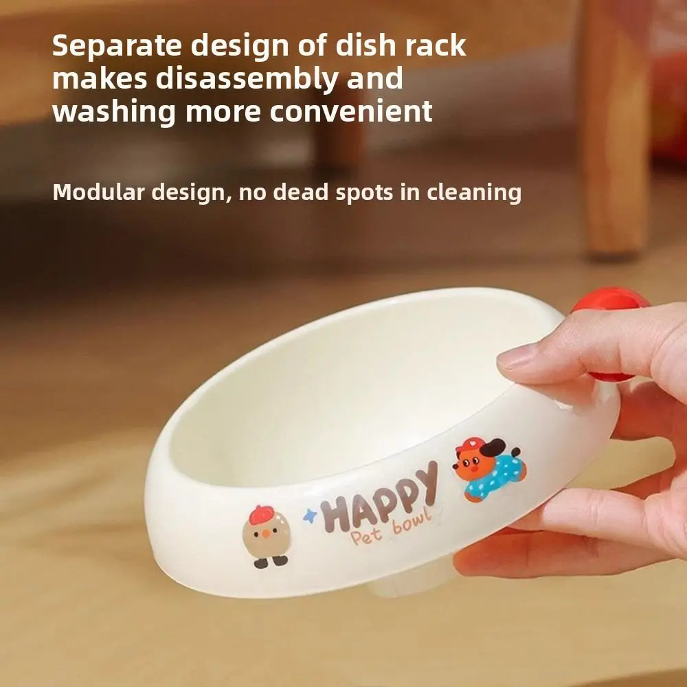 Cute Cartoon Elevated Pet Bowl Stainless Steel Bowl Neck Protection Neck Protection Anti-Choking Non-Slip Pet Feeder Supplies