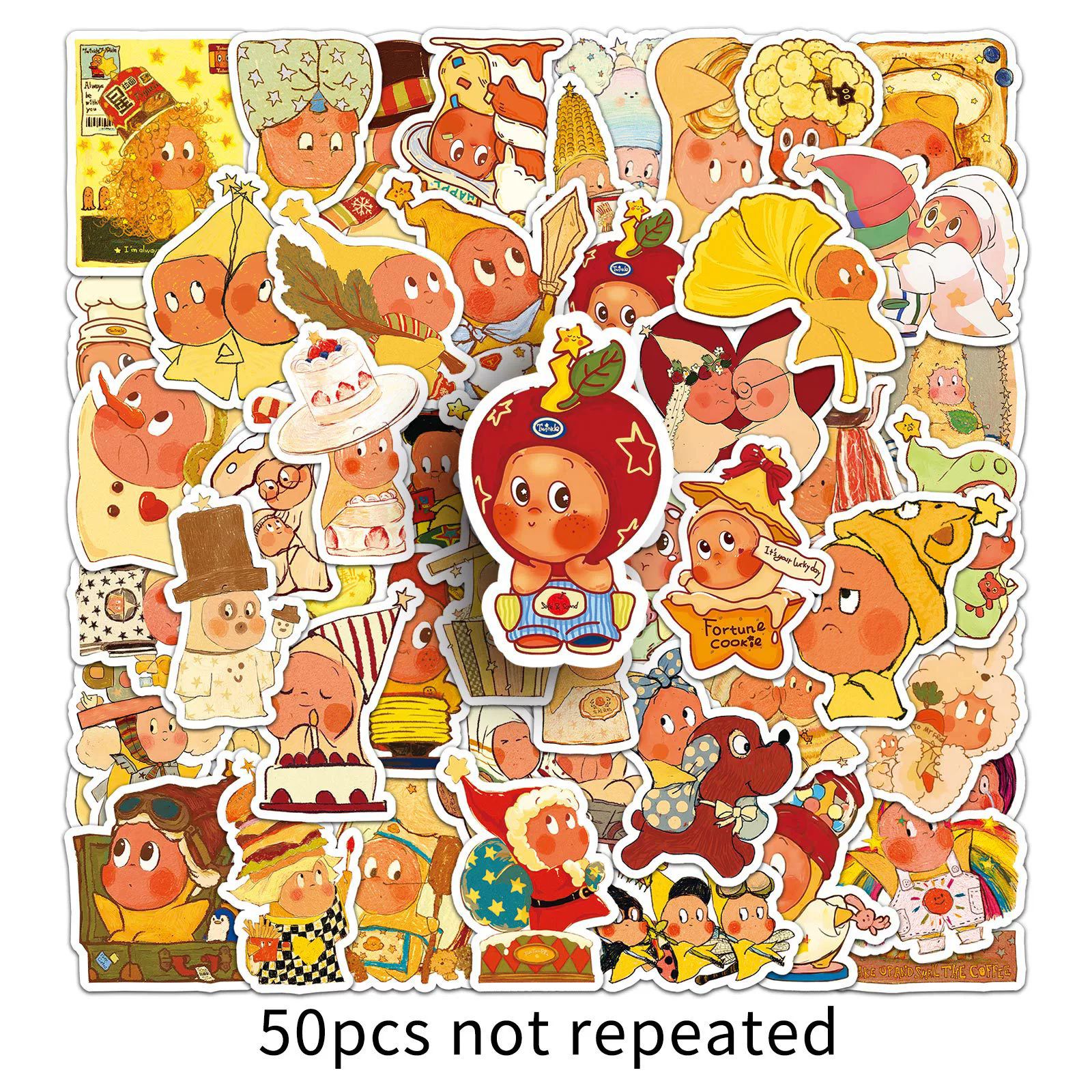 50PCS   TwinkleTwinkle Star Cartoon People Stickers Cute Trendy Play Blind Box Creative Handbook Storage Box Stickers