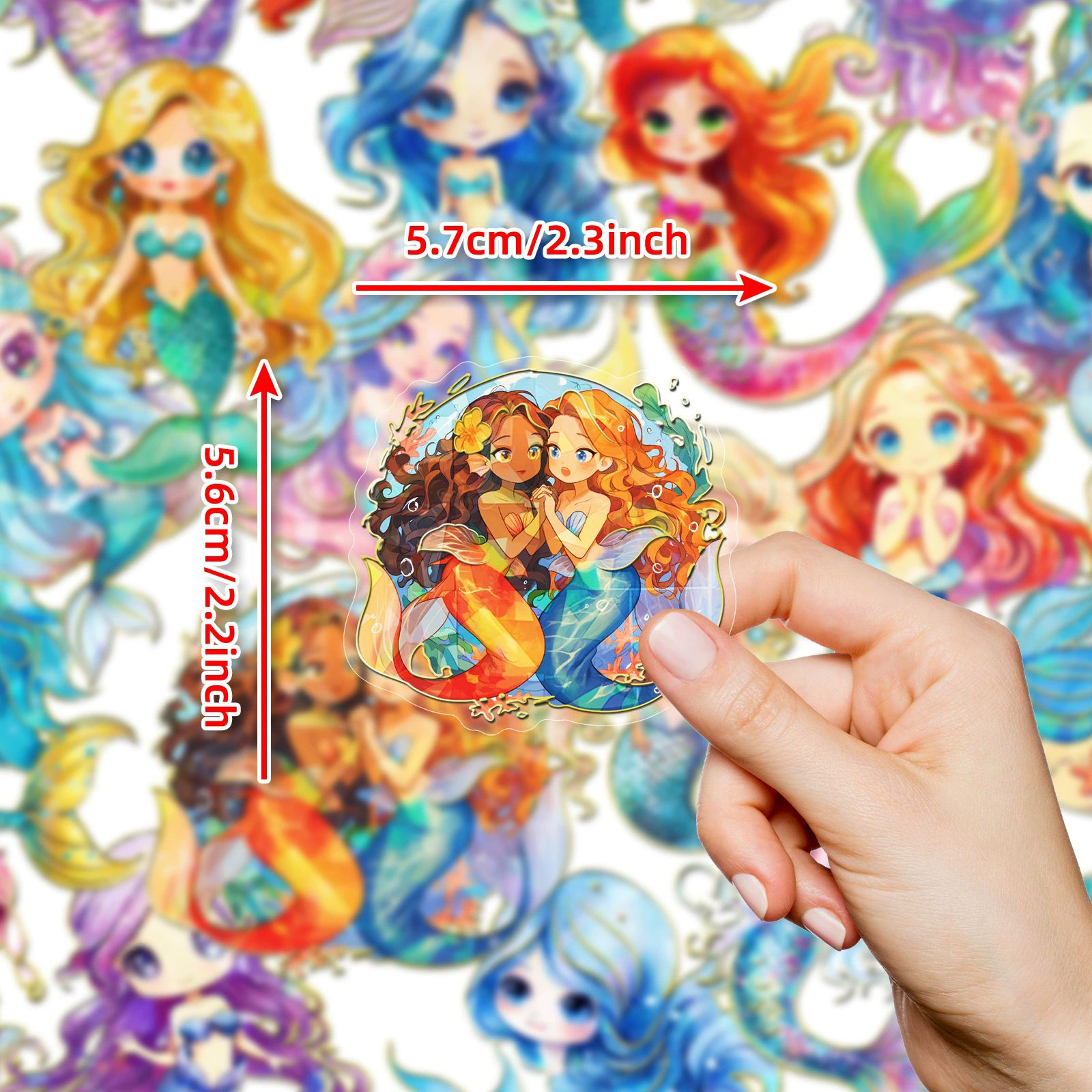 30PCS Creative Fairy Tale Princess INS Transparent Stickers Mermaid Decoration Laptop Stickers Graffiti Stickers