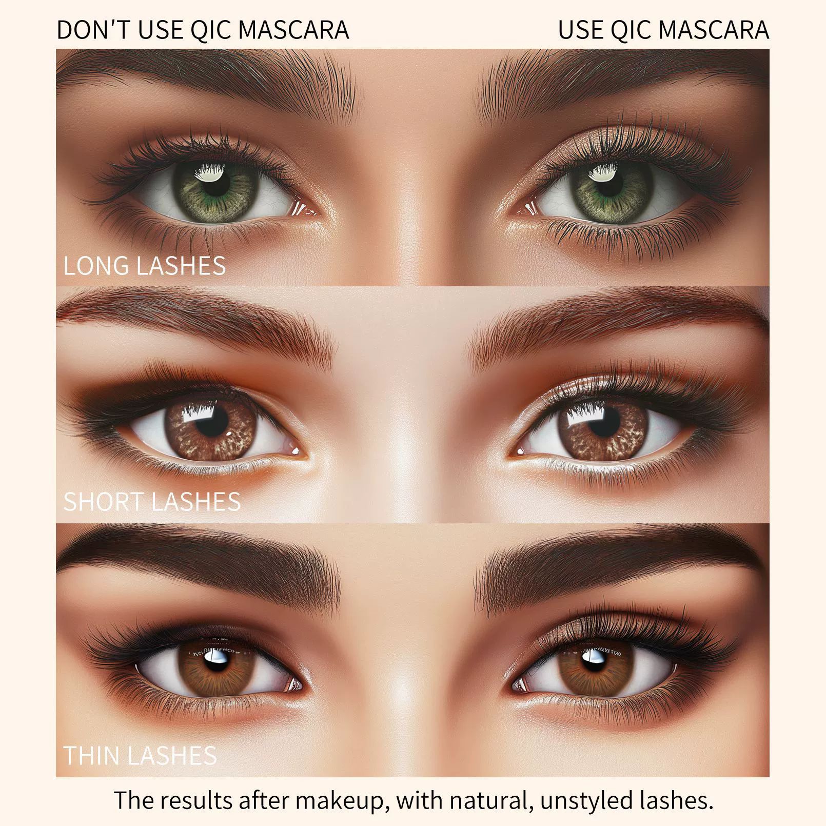1PC Black mascara waterproof lasting thick black curl is not easy to stain high-heel mascara B2-1038