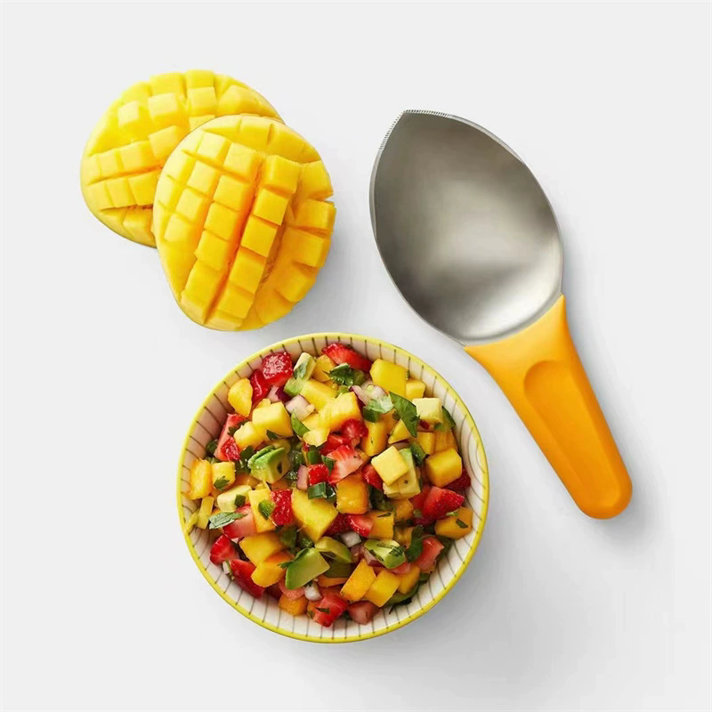 Multifunctional Mango Slicer Fruit Pulp Separator Mango Splitter Cutter Corer Stainless Steel Spoon Diced for Kitchen Tools 2025