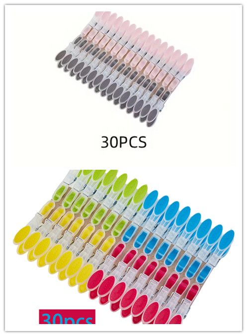 30Pcs Plastic Clothes Pins Clothes Pegs Beach Towel Clip Food Package Clip Laundry Clothespins for Sensitive Clothes