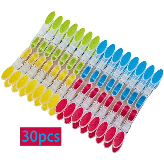 30Pcs Plastic Clothes Pins Clothes Pegs Beach Towel Clip Food Package Clip Laundry Clothespins for Sensitive Clothes