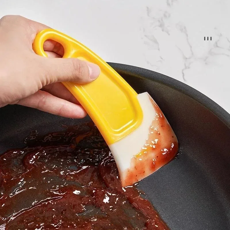 3pcs Cleaning Spatula Kitchen Scraper Soft Blade Scraper Brush Dirty Pan Pot Dishes Cleaner Tools Cooking Baking Tool Kitchen Gadget