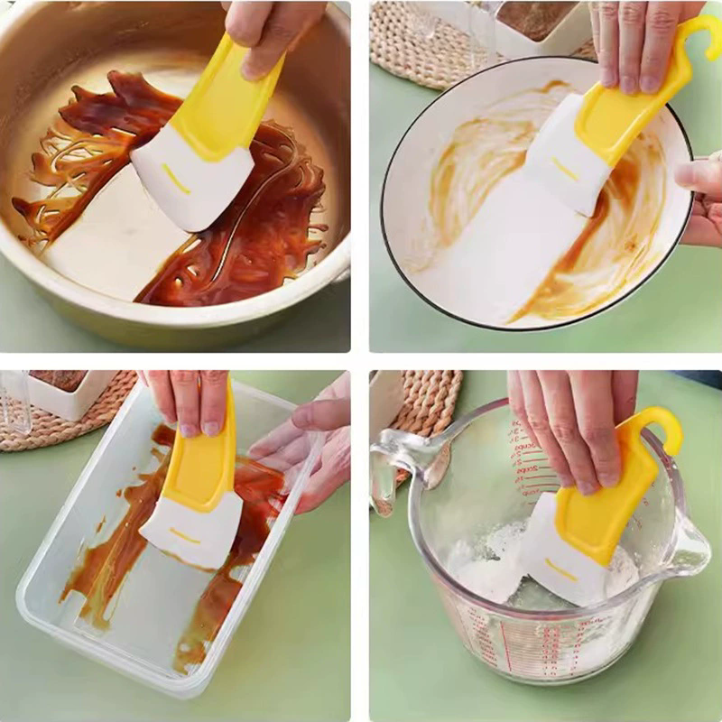 3pcs Cleaning Spatula Kitchen Scraper Soft Blade Scraper Brush Dirty Pan Pot Dishes Cleaner Tools Cooking Baking Tool Kitchen Gadget