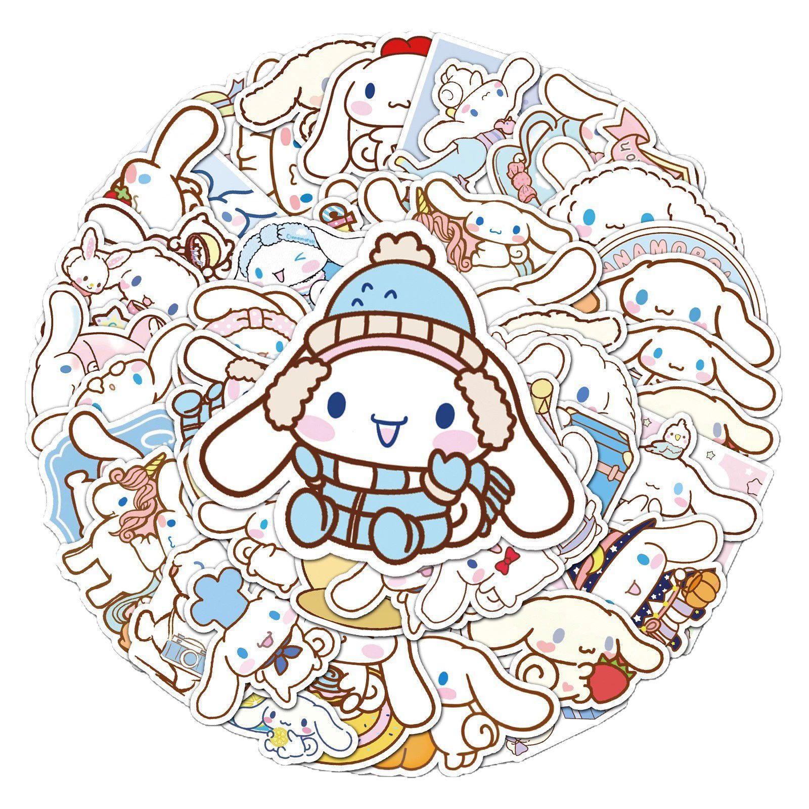 100PCS Funny Cinnamoroll Stickers Cartoon Cute Kids Toy Decals PVC DIY Luggage Stationary Wall Car Travel Sticker Wholesale
