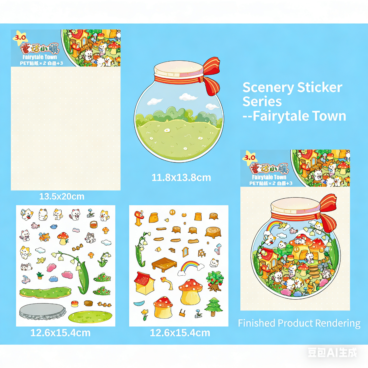 3D Landscape Scene Stickers Cartoon Animal Stress Relief Toys for Children and Adults Stress Relief Tools DIY Landscape Decora