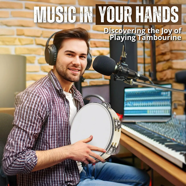 1Pc Wooden Tambourine 8/10-Inch Beige Rim with Metal Jingles Musical Educational Percussion Instrument for Concert Church Pa