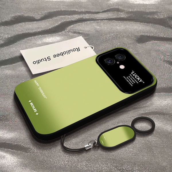 Premium Gradient Green Case for iPhone 16 Pro, 15 Large Window, 14 Frosted, 13 Drop-Proof, 12/11 Soft