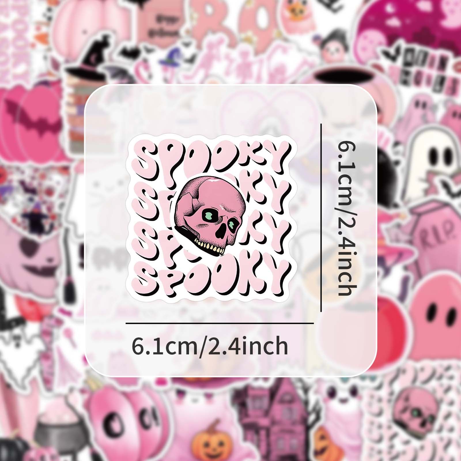 50PCS    Cartoon pink Christmas graffiti stickers, cute holiday decorations, stationery, luggage stickers