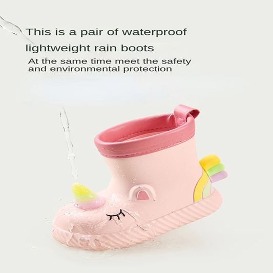 Children Rain Boots Baby Boys Girl Non-slip Outdoor Cartoon Cute Rain Boots Kids Non-slip Rubber Waterproof Shoes Water Shoes