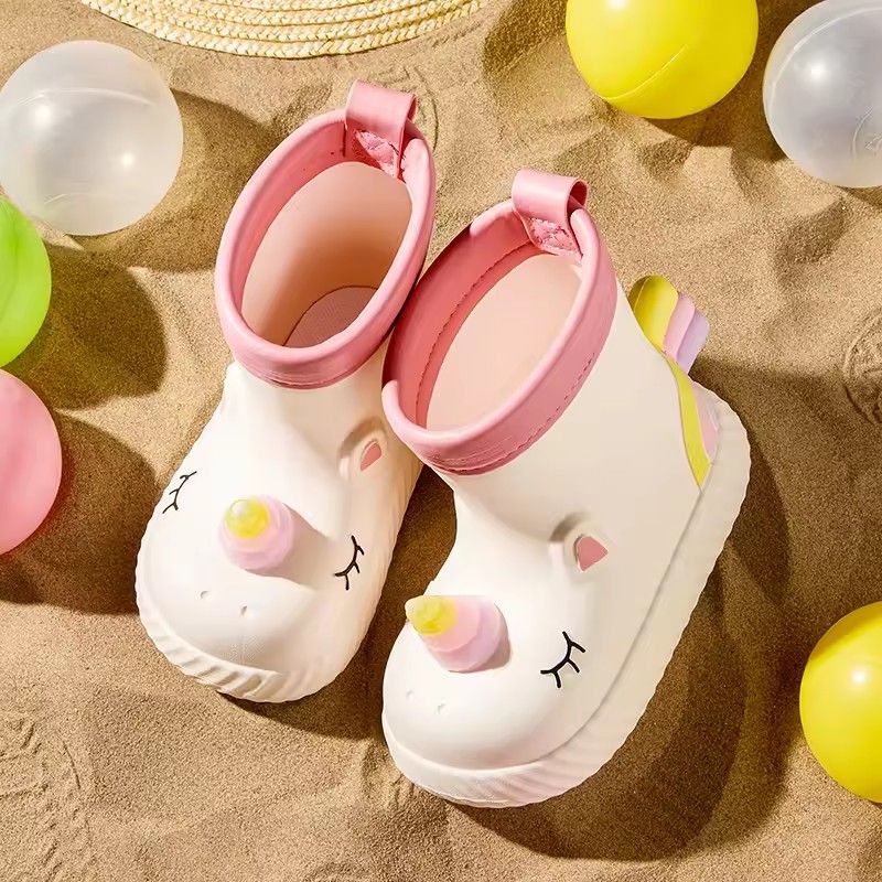 Children Rain Boots Baby Boys Girl Non-slip Outdoor Cartoon Cute Rain Boots Kids Non-slip Rubber Waterproof Shoes Water Shoes