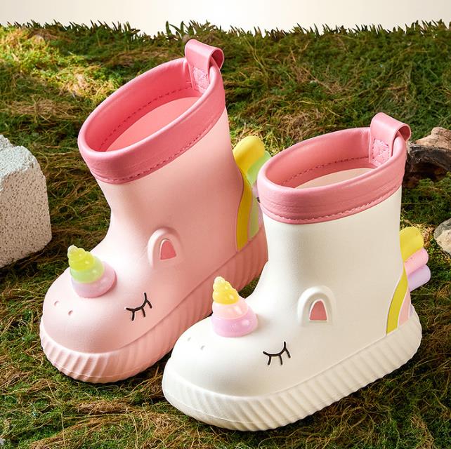 Children Rain Boots Baby Boys Girl Non-slip Outdoor Cartoon Cute Rain Boots Kids Non-slip Rubber Waterproof Shoes Water Shoes