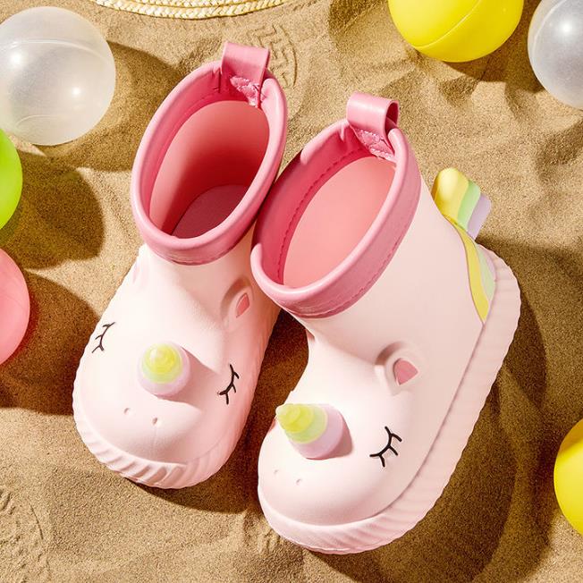 Children Rain Boots Baby Boys Girl Non-slip Outdoor Cartoon Cute Rain Boots Kids Non-slip Rubber Waterproof Shoes Water Shoes