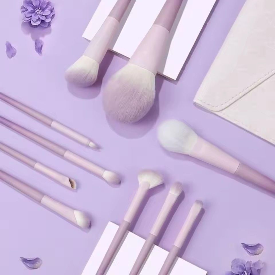 10Pcs Fashion Super Soft Makeup Brush Set Synthetic Hair Easy to Clean Blush Brush Edge Eyeliner Brush Foundation Blending Tool