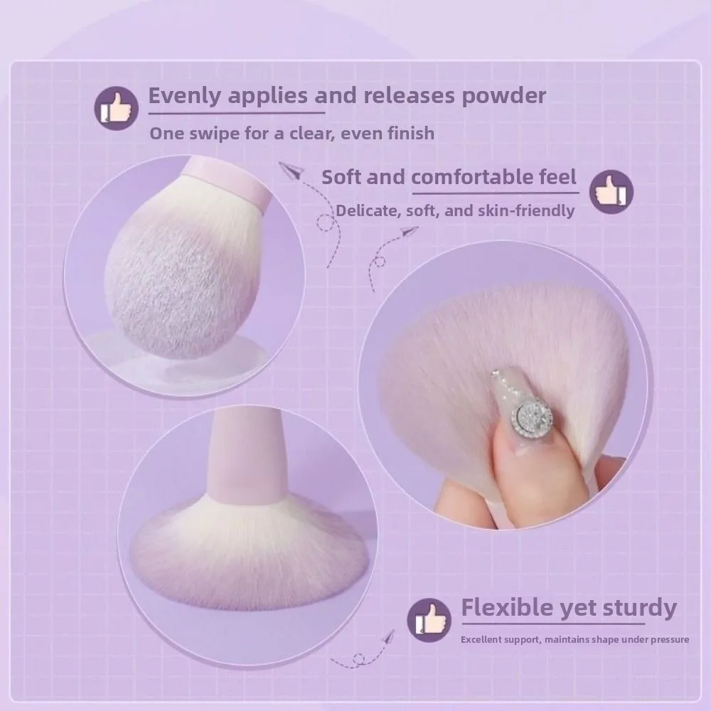 10Pcs Fashion Super Soft Makeup Brush Set Synthetic Hair Easy to Clean Blush Brush Edge Eyeliner Brush Foundation Blending Tool