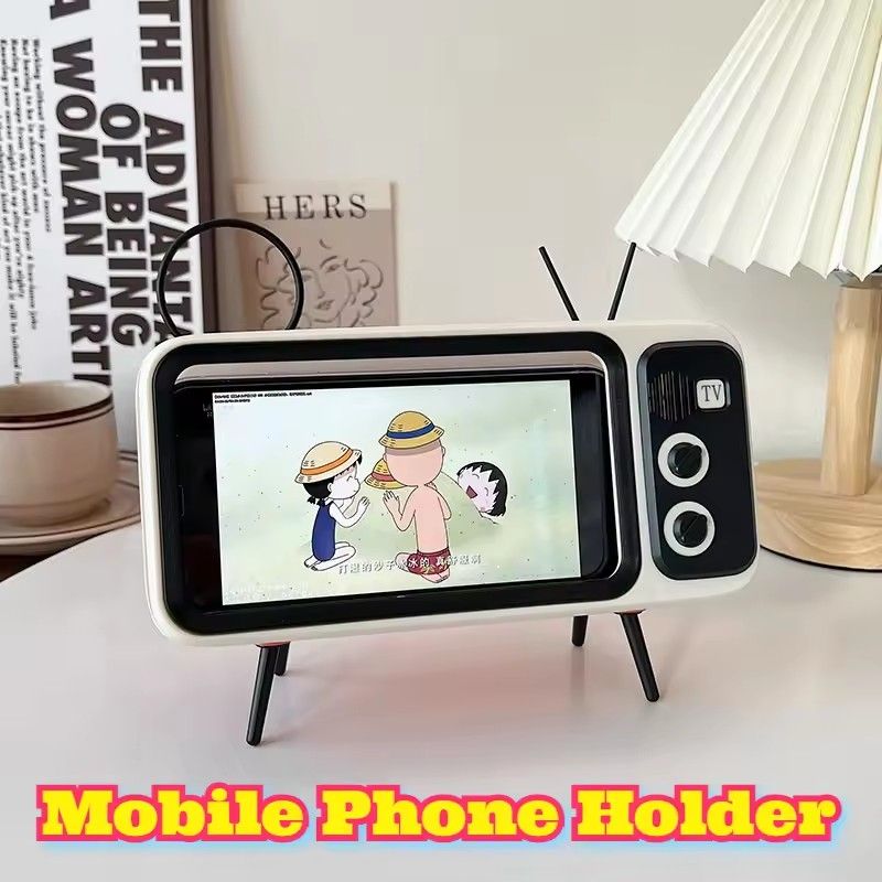 Eco-friendly Phone Stand Creative Fall Resistant Universal Retro TV Mobile Phone Holder Stand Phone Holder Decorative