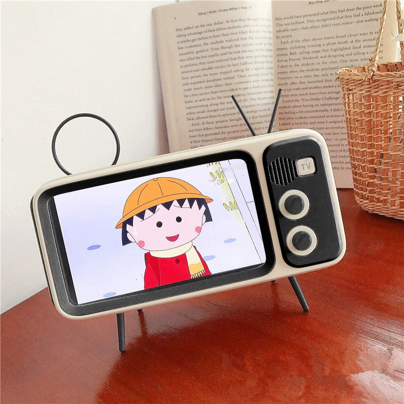 Eco-friendly Phone Stand Creative Fall Resistant Universal Retro TV Mobile Phone Holder Stand Phone Holder Decorative