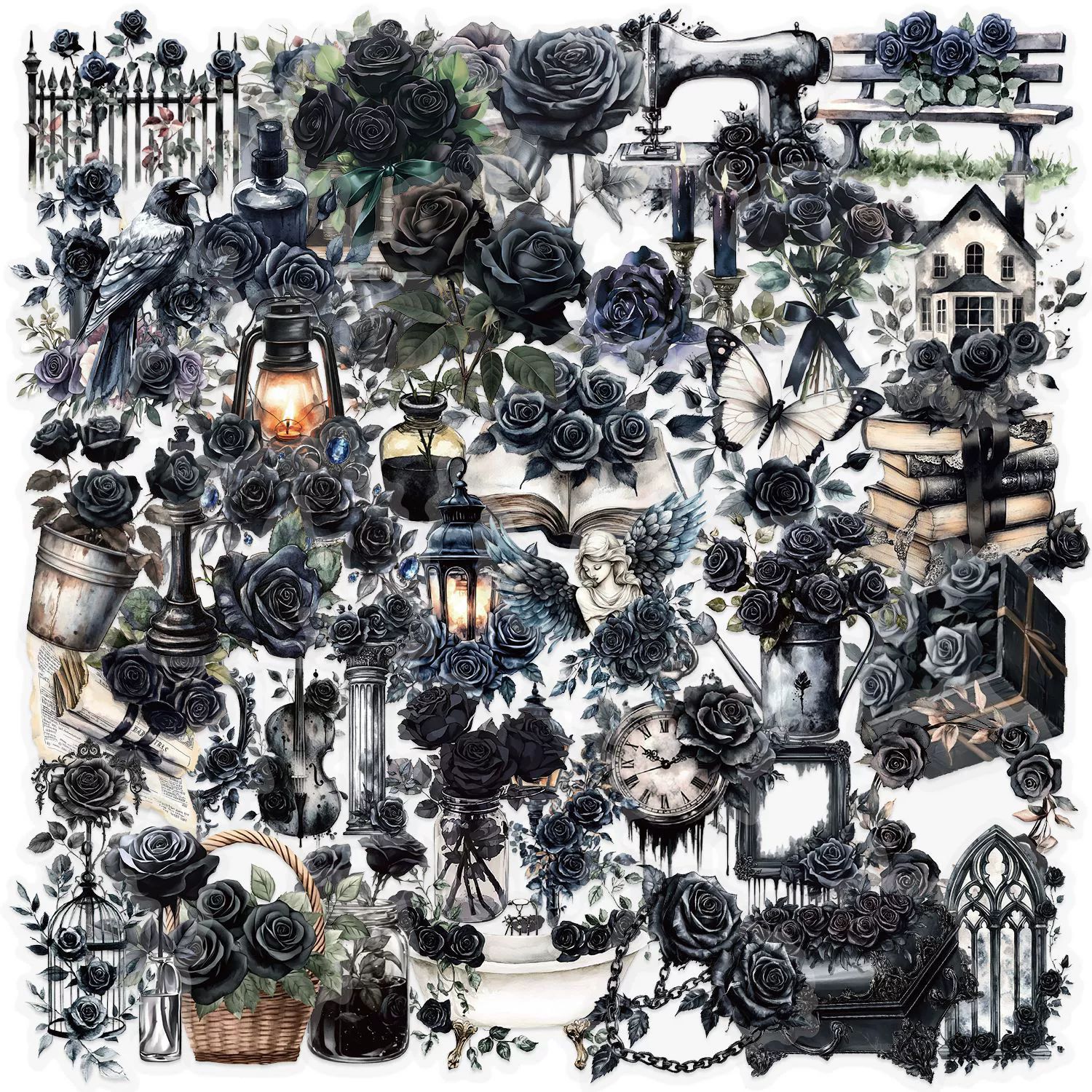 50PCS     Mixed Real Cookie Stickers Funny Decoration Fridge Phone Laptop Scrapbook Classic Food Graffiti Decals Kids Gift Toy