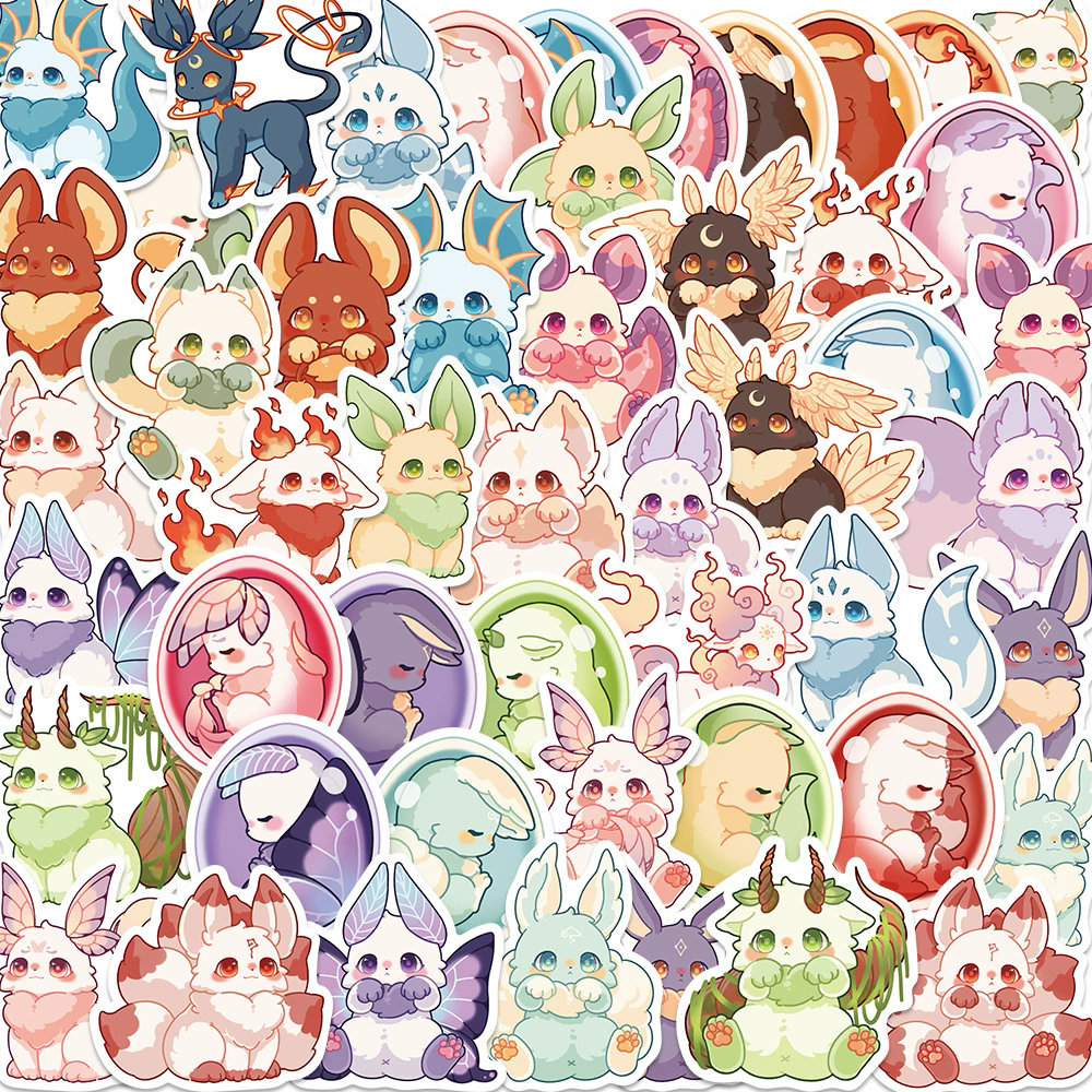 50PCS    Cartoon pink Christmas graffiti stickers, cute holiday decorations, stationery, luggage stickers