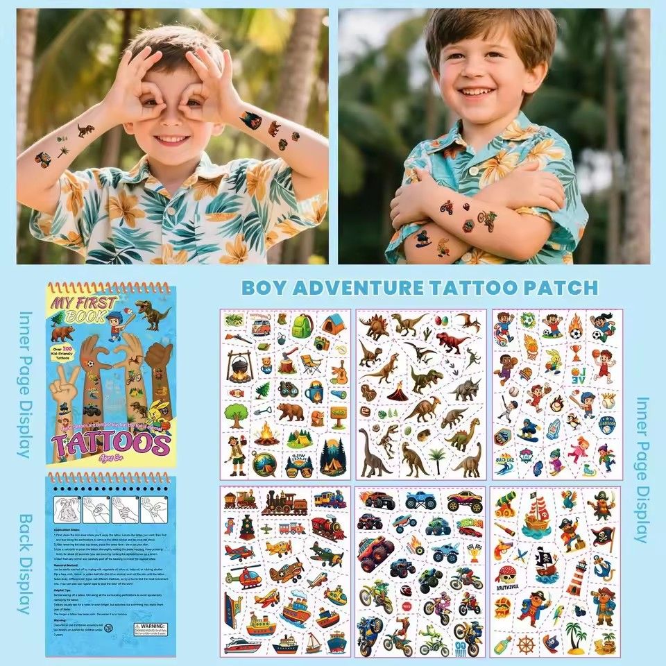 Children's Stationery Stickers Cartoon Tattoo Sticker Set 3 Cartoon Dream Themed Book Gemstone Decoration Stickers Quiet Book