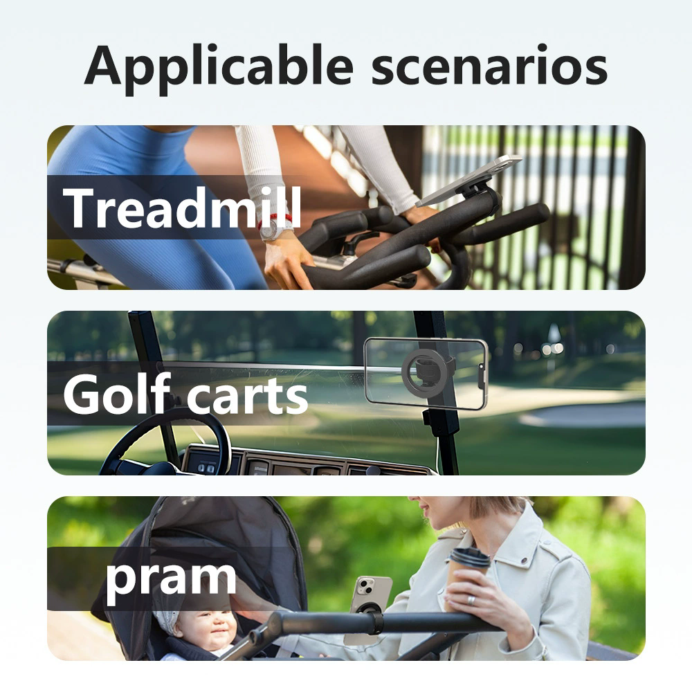 Silicone Magnetic Phone Holder Adjustable Gym/Cart/Bike Mount for Sports & Navigation 360 Rotation Portable Phone Holder