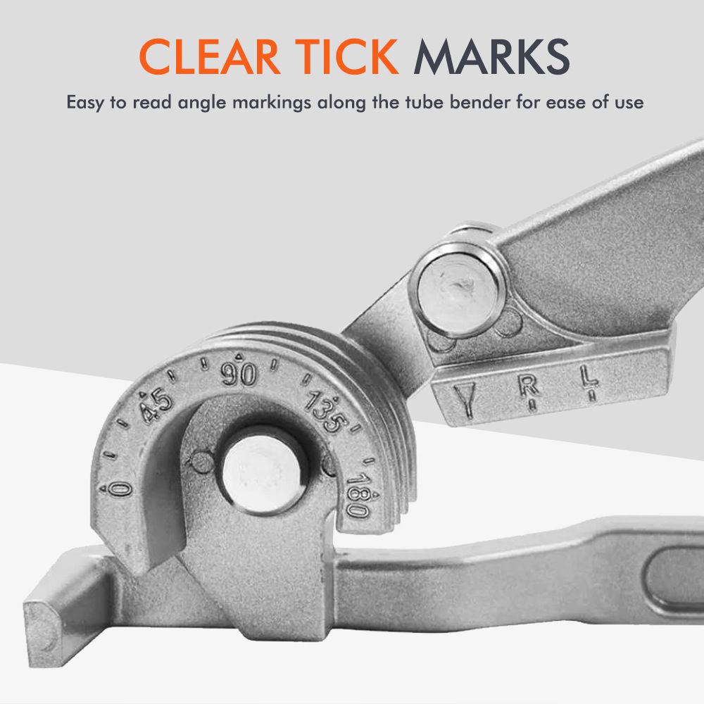 Pipe Tube Bender 180 For Imperial 3/8 1/4 5/16 Copper Thin Steel Pipes Metric Bending Machine Lightweight Portable Metal Proces