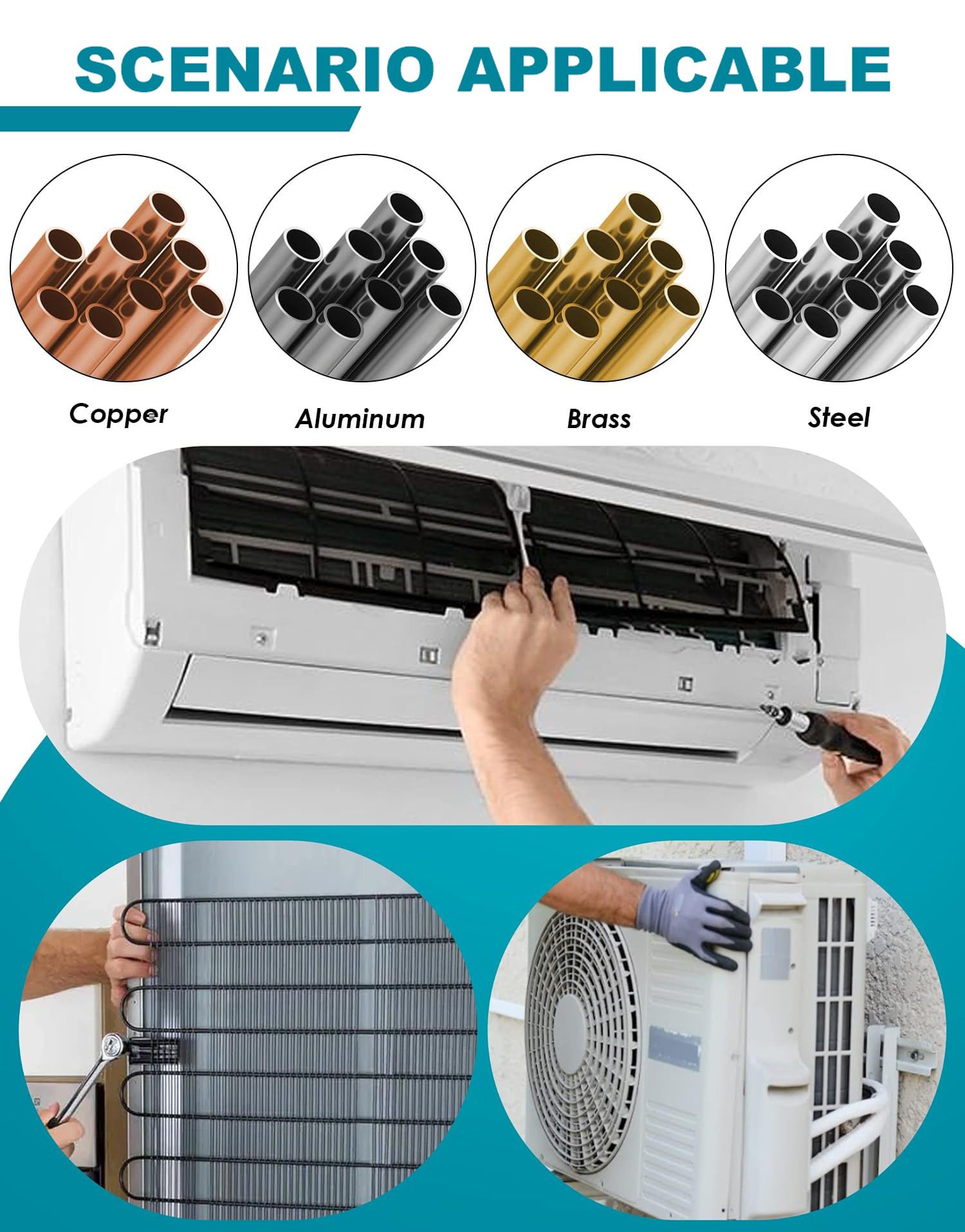 Pipe Tube Bender 180 For Imperial 3/8 1/4 5/16 Copper Thin Steel Pipes Metric Bending Machine Lightweight Portable Metal Proces