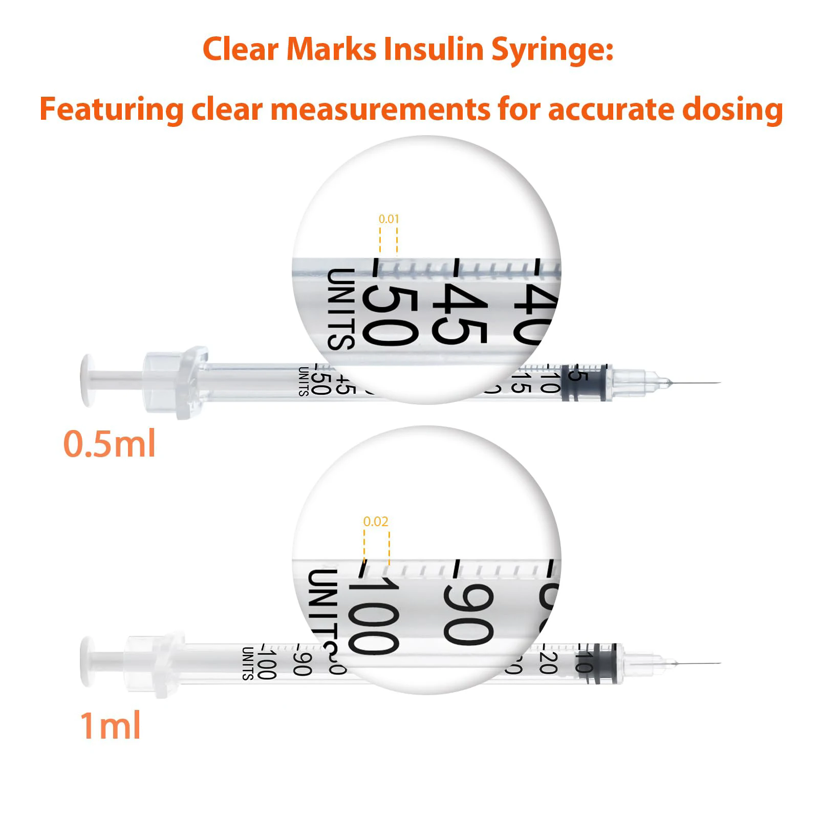 10PCS/box 1ml 30G*8mm Disposable Plastic Veterinary Syringe Orange Cap Sterile Insulin Syringe With Needles For Pet Farm Animal