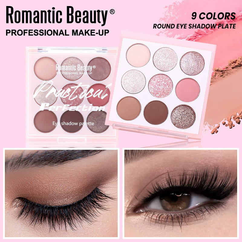 Ice cream nine color eye shadow plate matte pearl plate multi-purpose eye makeup plate glitter pink beauty care