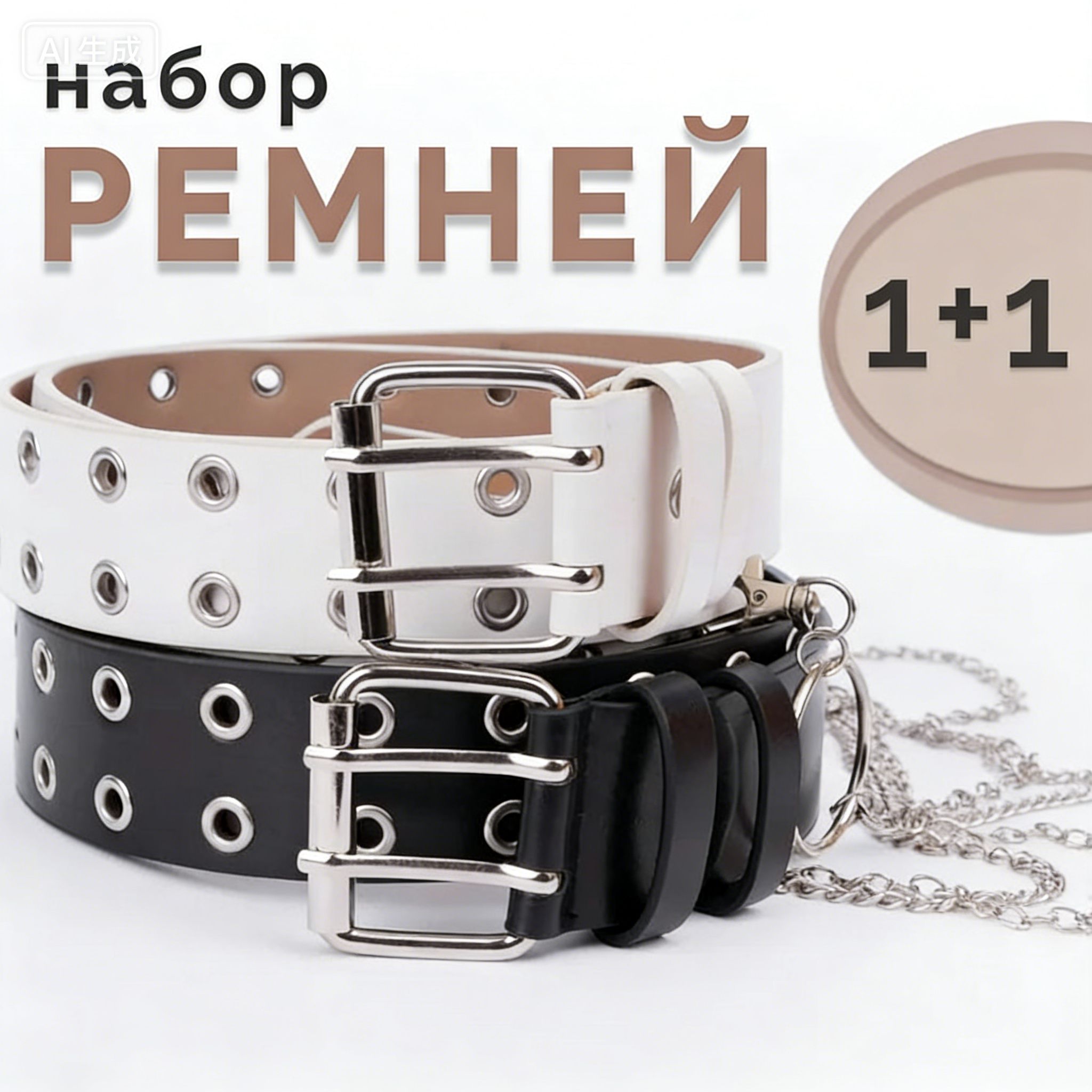 Fashion PU Women Belts Chain Luxury for Genuine Leather New Style Pin Buckle Jeans Decorative Ladies Retro Decorative Punk
