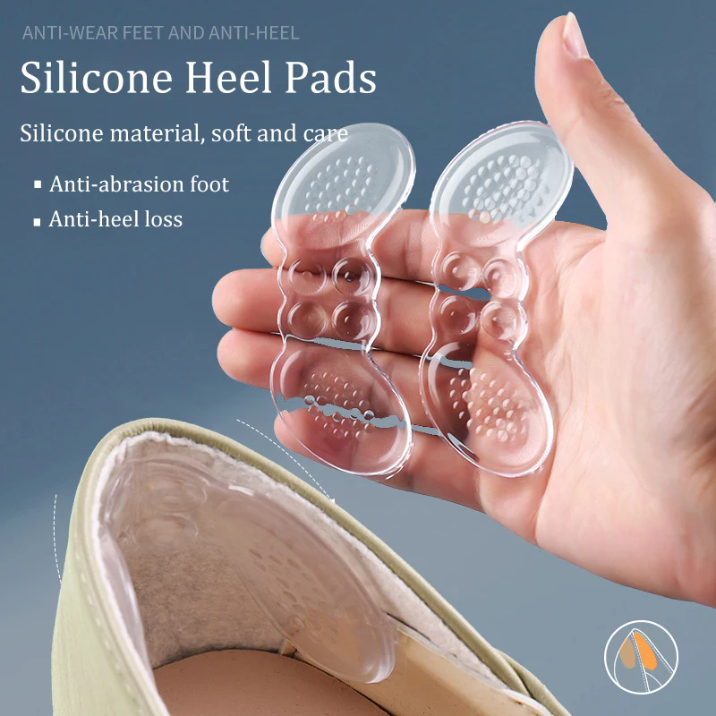 2PCS Silicone Heel pad Heel Sticker Heels Protector Adjust Size Adhesive Non-slip Shoe Pads Pain Relief Foot Care Inserts