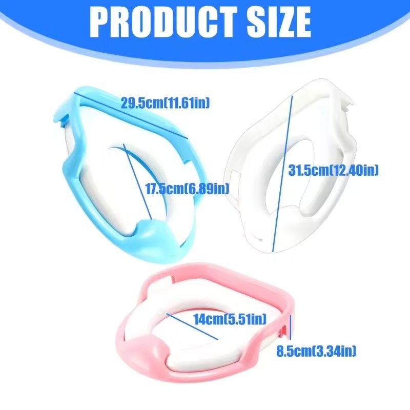Baby Potty Training Seat for Boys and Girls With Handles, Fits Round & Oval Toilets, Non-Slip with Splash Guard