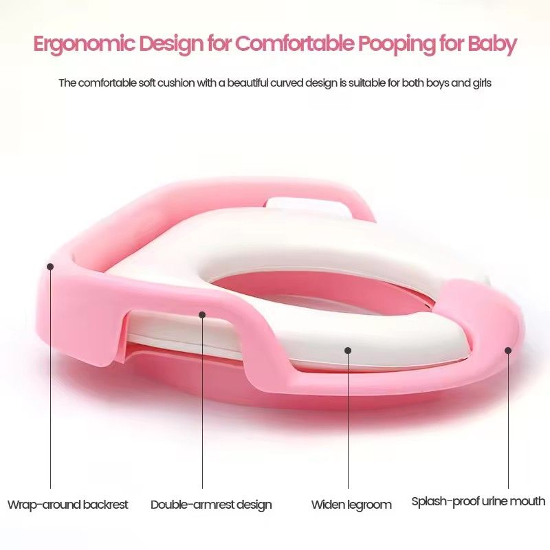 Baby Potty Training Seat for Boys and Girls With Handles, Fits Round & Oval Toilets, Non-Slip with Splash Guard