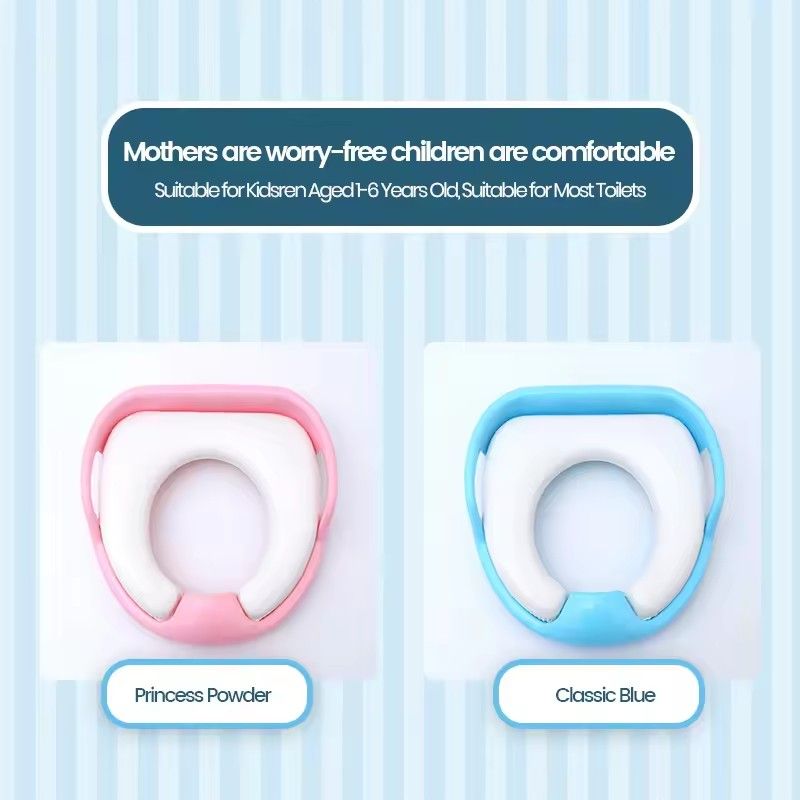 Baby Potty Training Seat for Boys and Girls With Handles, Fits Round & Oval Toilets, Non-Slip with Splash Guard