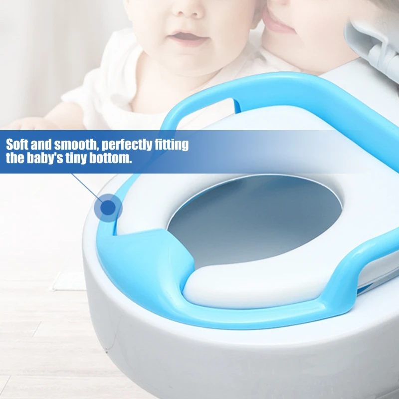 Baby Potty Training Seat for Boys and Girls With Handles, Fits Round & Oval Toilets, Non-Slip with Splash Guard