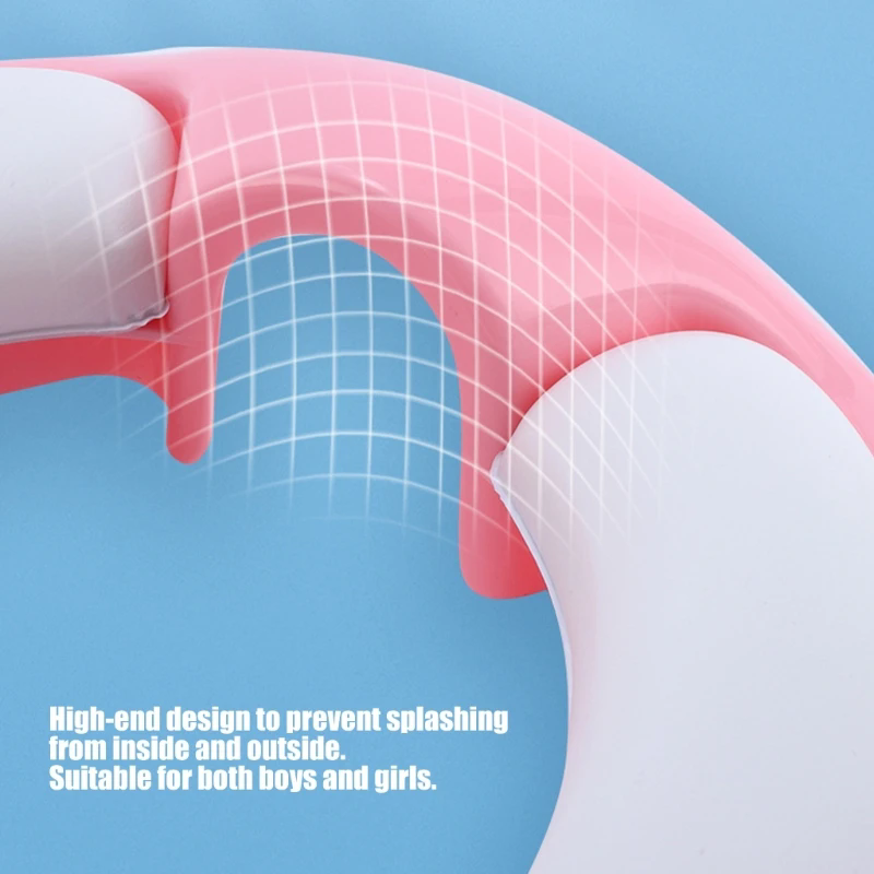 Baby Potty Training Seat for Boys and Girls With Handles, Fits Round & Oval Toilets, Non-Slip with Splash Guard