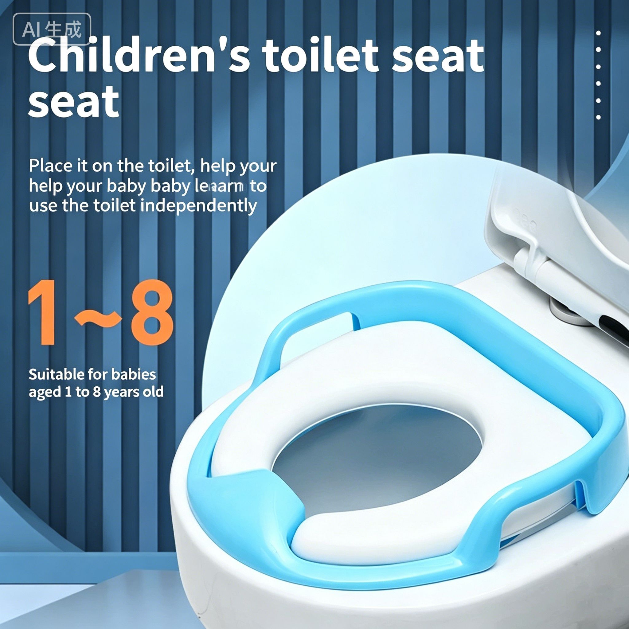 Baby Potty Training Seat for Boys and Girls With Handles, Fits Round & Oval Toilets, Non-Slip with Splash Guard