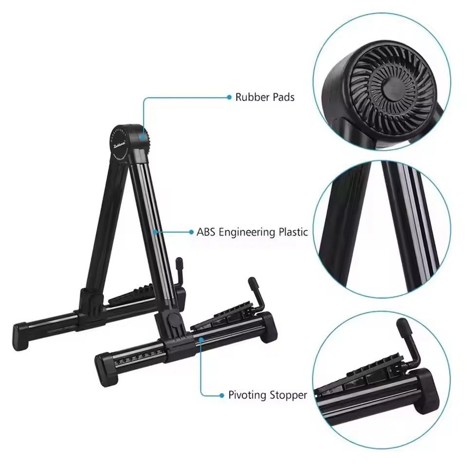 Miwayer Guitar Stand Folding A Frame Floor Universal ABS for Acoustic Classical Electric Bass Guitars Banjo Ukulele Portable