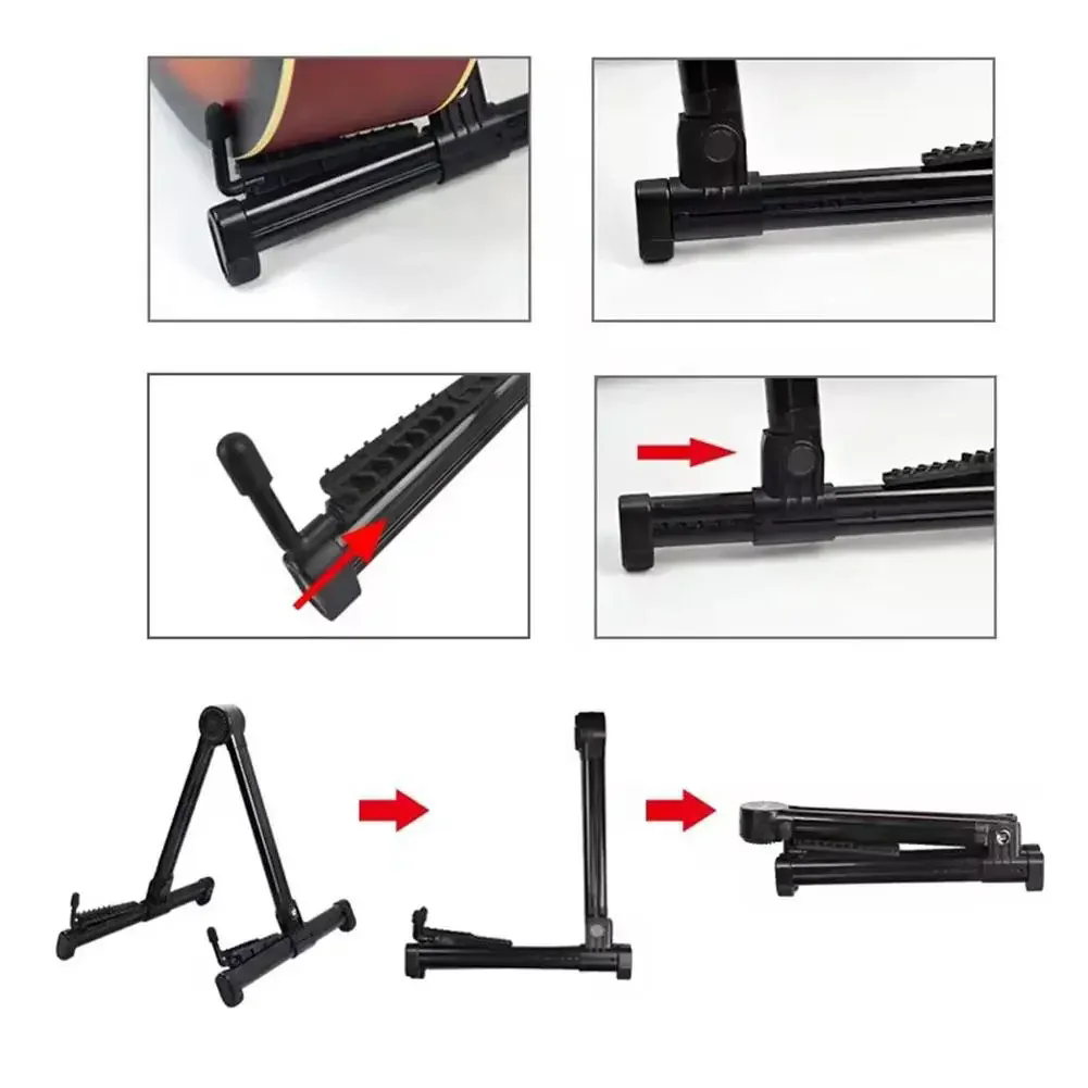 Miwayer Guitar Stand Folding A Frame Floor Universal ABS for Acoustic Classical Electric Bass Guitars Banjo Ukulele Portable
