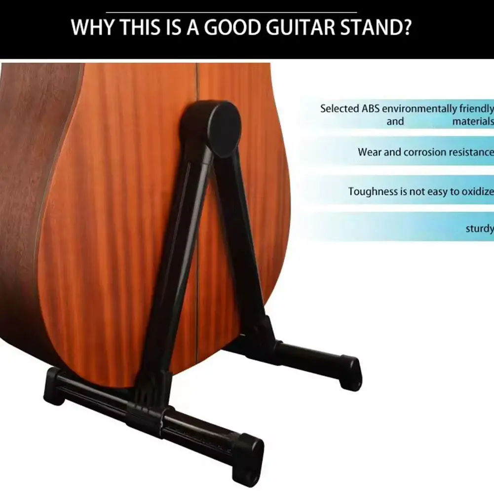 Miwayer Guitar Stand Folding A Frame Floor Universal ABS for Acoustic Classical Electric Bass Guitars Banjo Ukulele Portable