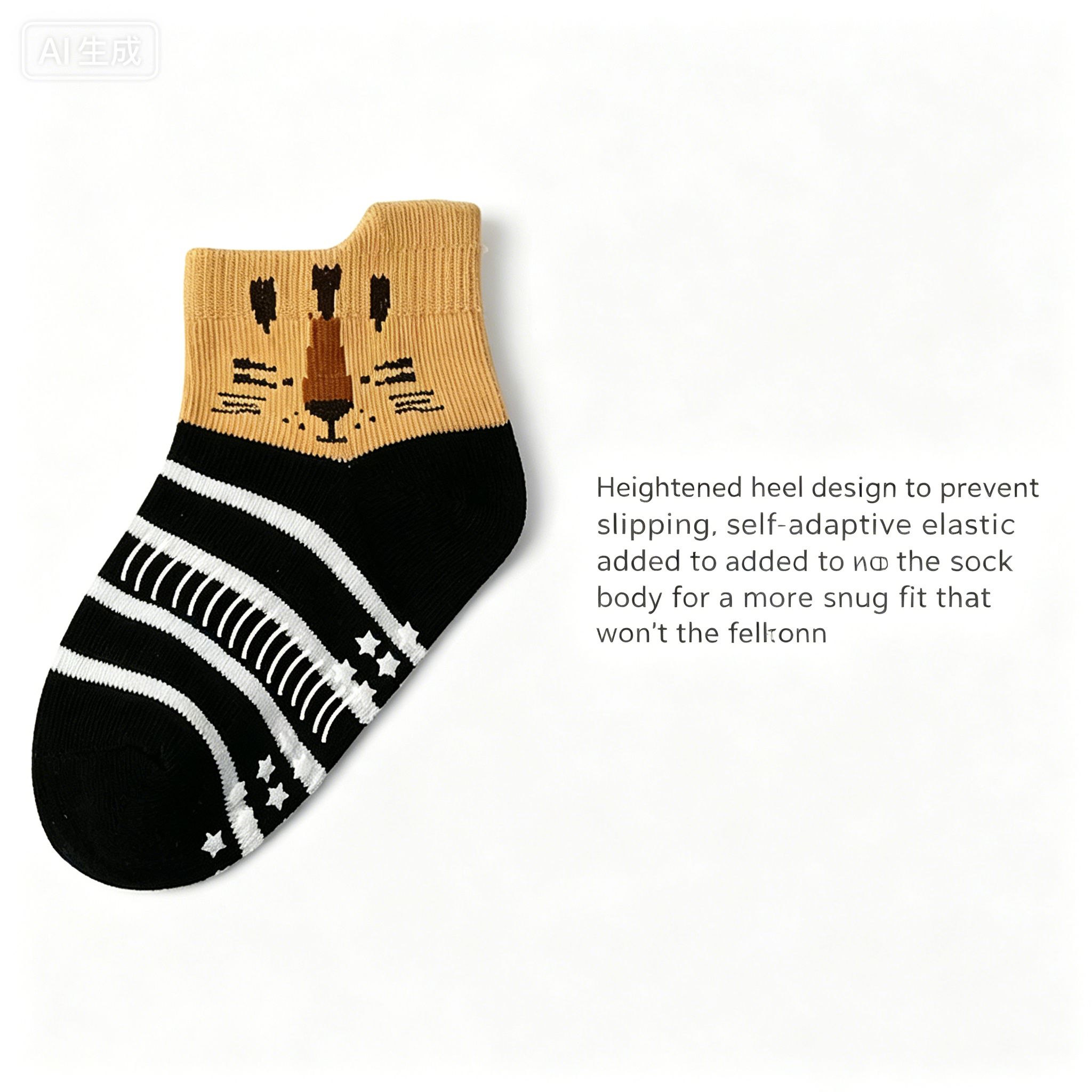 Children's cartoon anti slip adhesive socks, anti slip breathable children's socks
