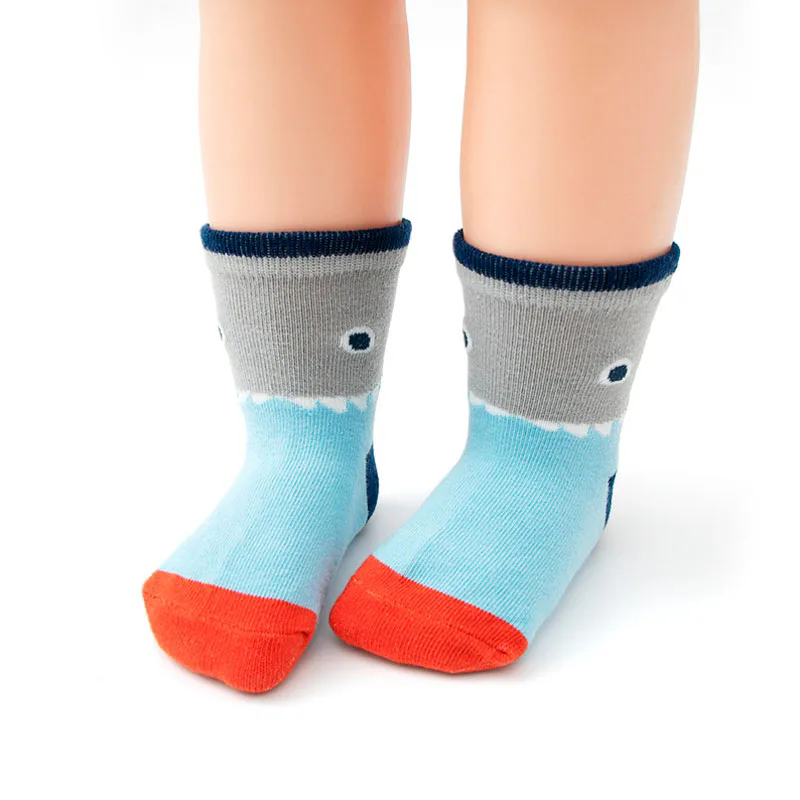 Children's cartoon anti slip adhesive socks, anti slip breathable children's socks